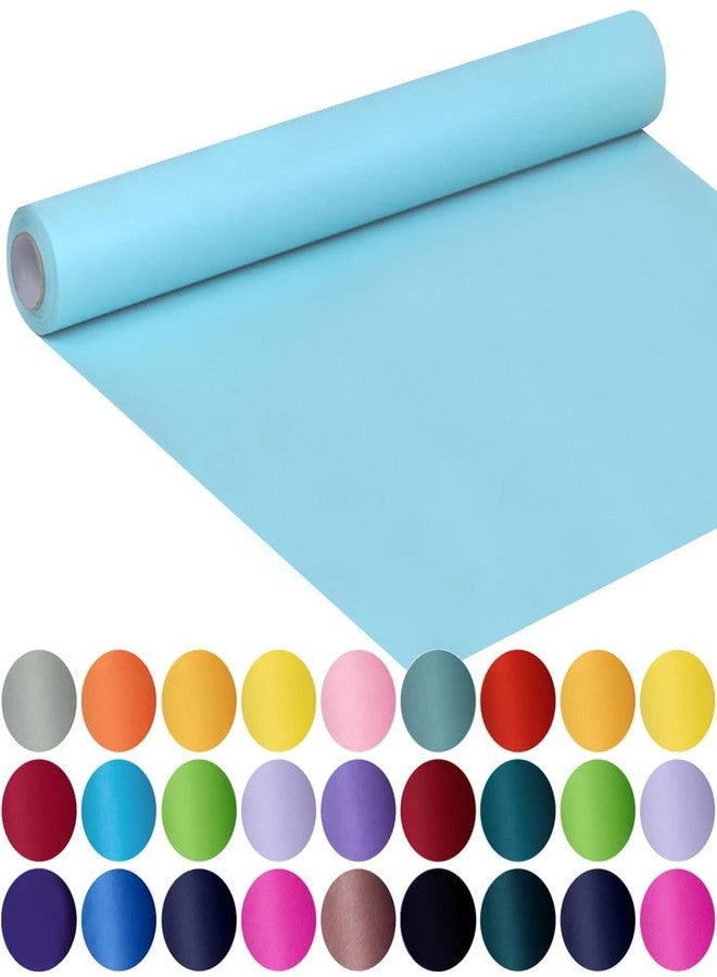 SMART&CASUAL 17.8" x 760" (63') Light Blue Kraft Craft Paper Roll for Gift Wrapping Bulletin Board Bouquet Flower Kids Art Packing Parcel Table Covering 80GSM 55LB (Light Blue, 17.8" x 63') - Image 1